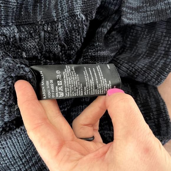 Karen Millen Black Gray Short Sleeve Sweater Size Small - Picture 4 of 4